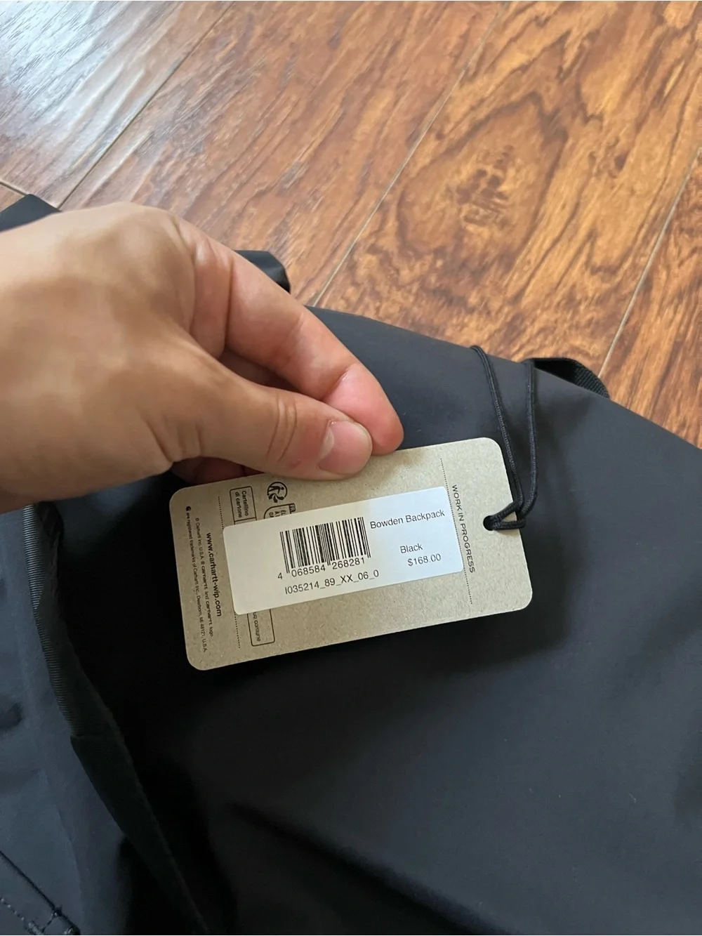Carhartt WIP Bowden Backpack Nylon Black Roll Top Closure Brand New With Tags